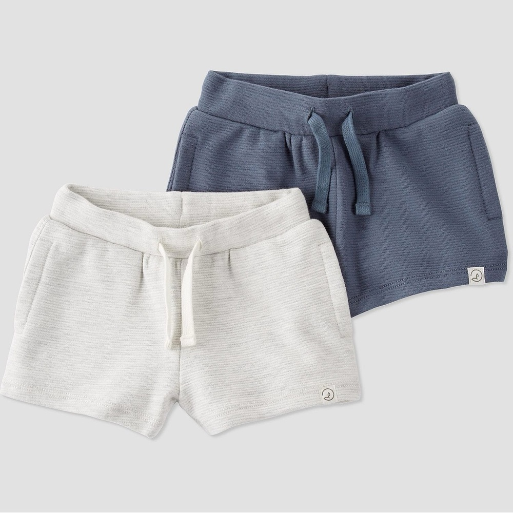 NWOT  Little Planet by Carter's 2-Pack Organic Cotton Textured Shorts, 24m